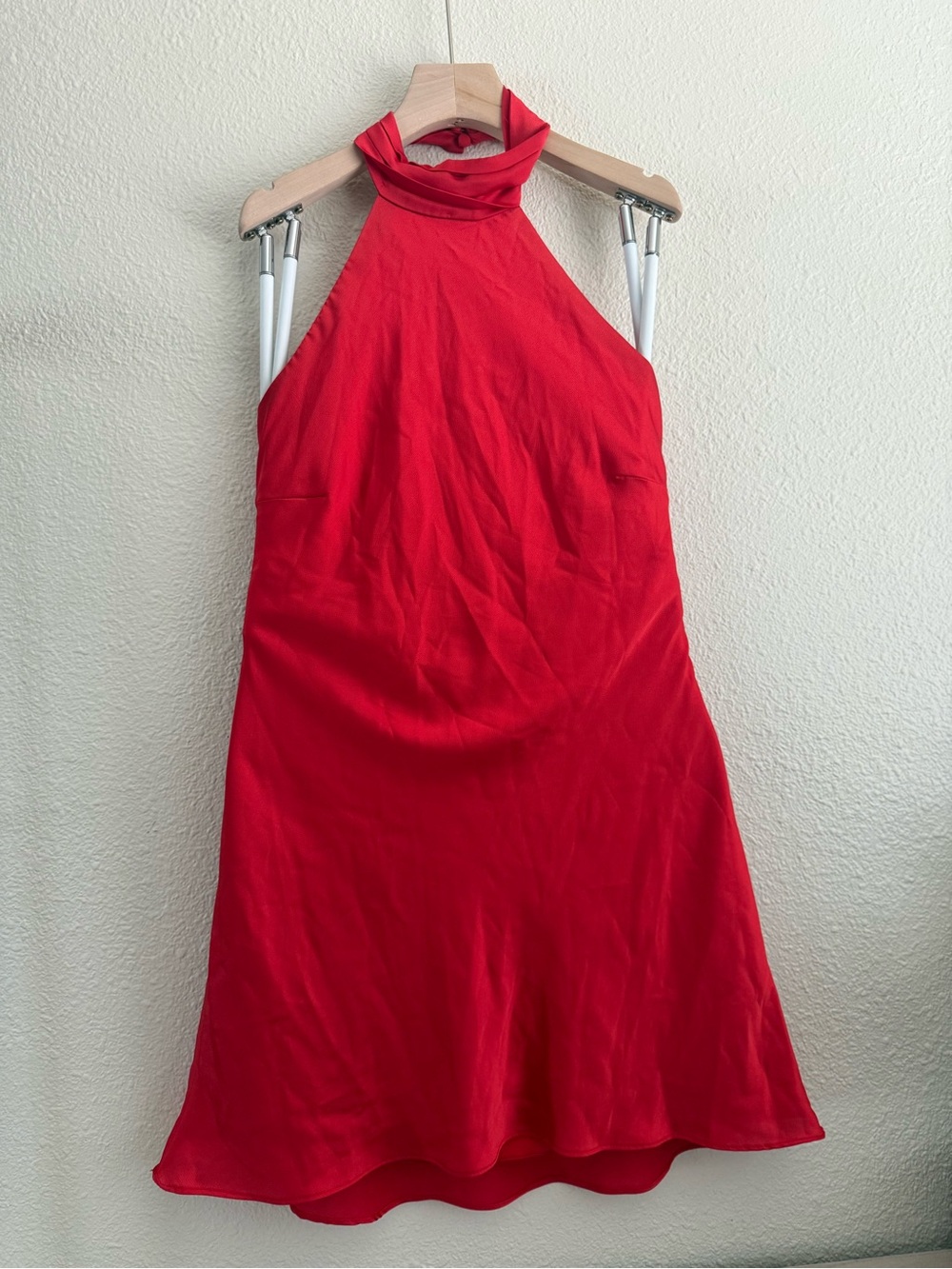 Halter Neck Red High-Low Dress